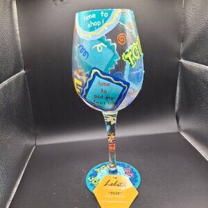 NWT Lolita "TGIF" Hand-Painted Embellished Wine Glass With Recipe On Bottom